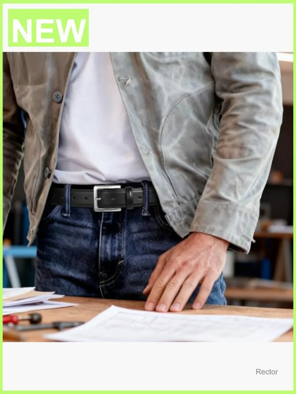 Men's Genuine Leather Dress Belt, 1 3/8